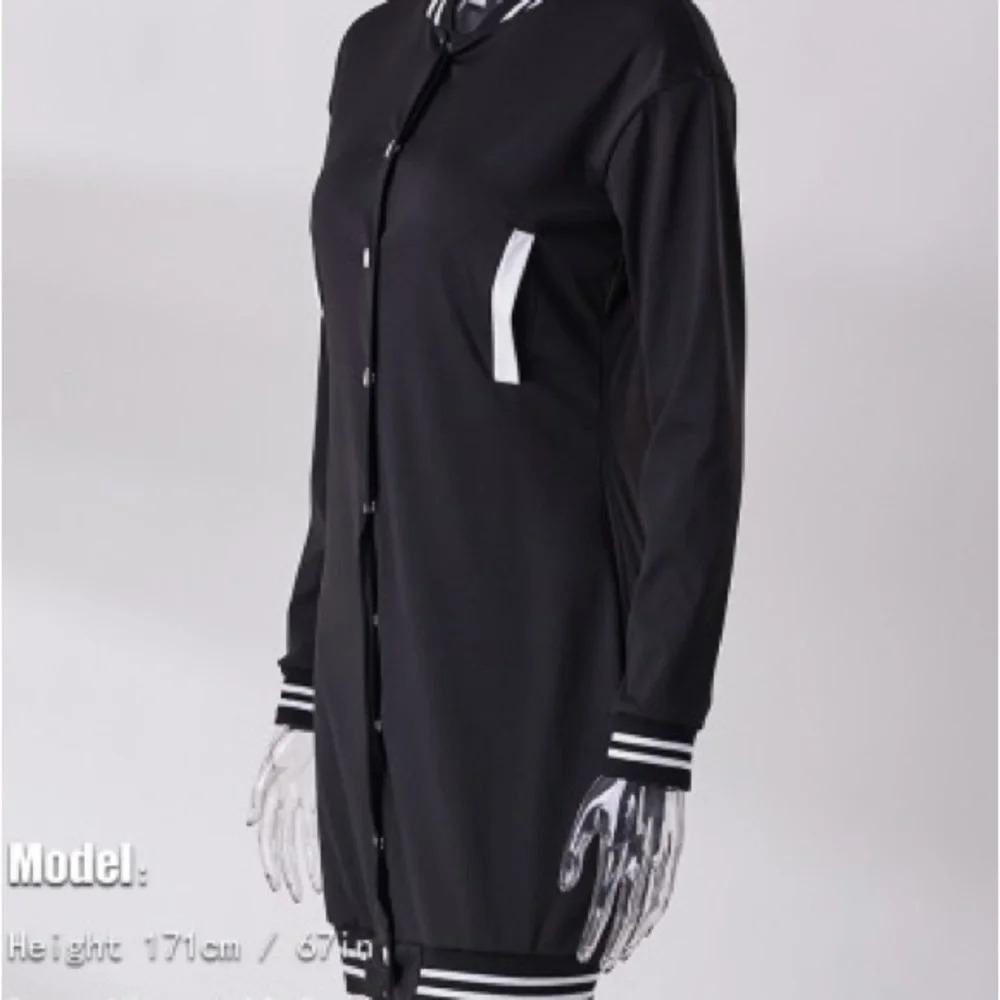 ❗Only 1 Left❗Women Varsity Knit Bodycon Shirt Dress - Picture 4 of 5